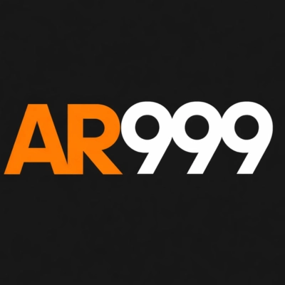 AR999 Game uses a dark background with bright orange and white text to create a strong visual impact. The simple and modern design represents trust, style, and a smooth digital gaming experience for users.