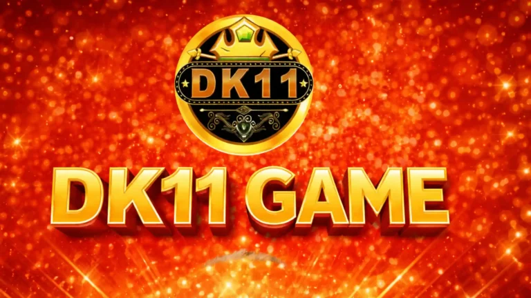 DK11 Game official banner showing gold DK11 logo and DK11 Game text on a bright red background