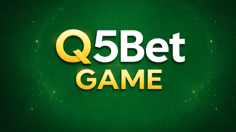 Q5Bet Game official logo with gold and white text on green background
