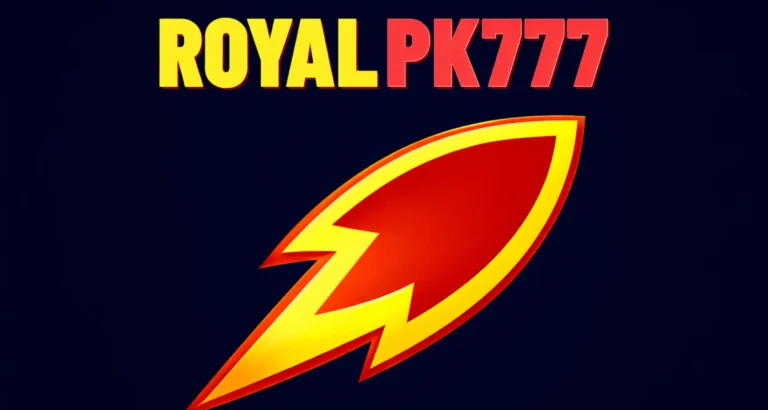 RoyalPK777 game logo with rocket icon on dark blue background showing fast and modern gaming brand identity