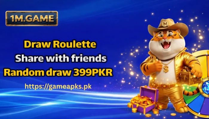 1M Game draw roulette banner with lucky draw and spin rewards