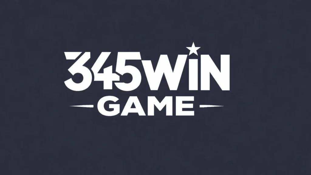 345WIN GAME logo in white bold text on dark navy blue background with star on letter I