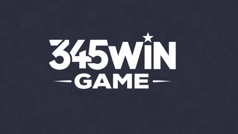 345WIN GAME logo in white bold text on dark navy blue background with star on letter I