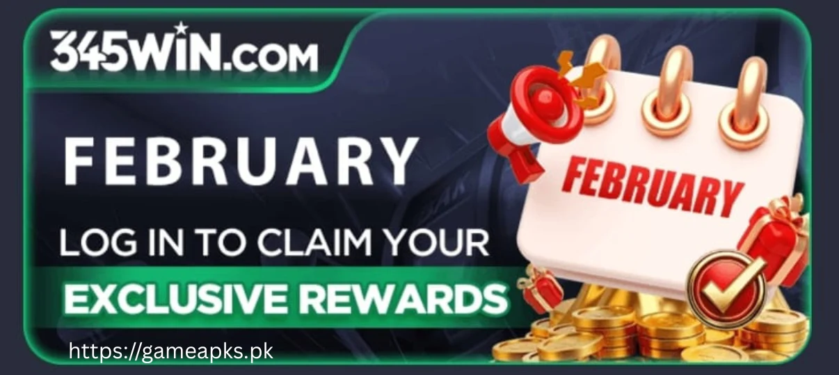 345Win Game February Reward banner