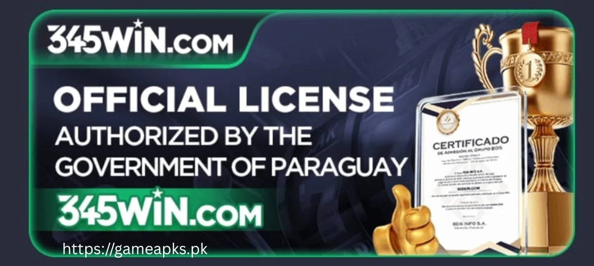 345Win Game Official License banner