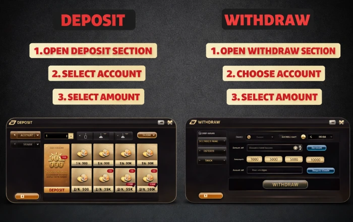 58Q Game deposit and withdrawal process showing step by step method to add money and withdraw balance safely