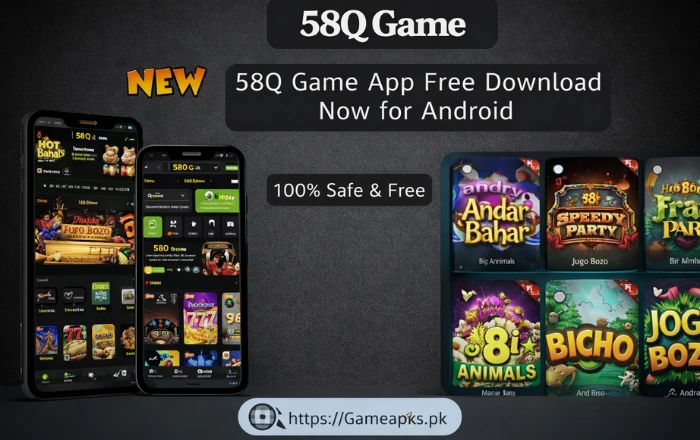 58Q Game app free download for Android showing popular casino and mini games with safe and secure interface