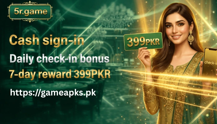 5R Game cash sign-in daily check-in bonus banner
