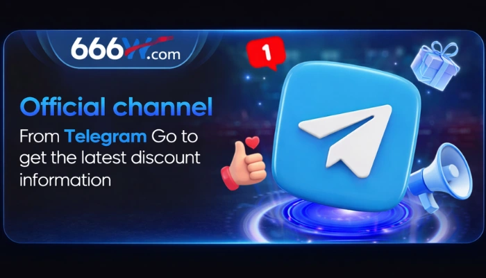 666W Game official Telegram channel latest discount banner