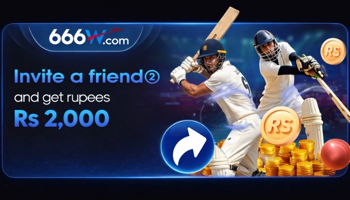 666W Game referral invite a friend bonus Rs 2,000 banner