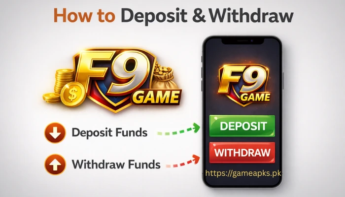 How to Deposit and Withdraw in HD77 Game 4K guide image showing deposit and withdrawal buttons on mobile screen