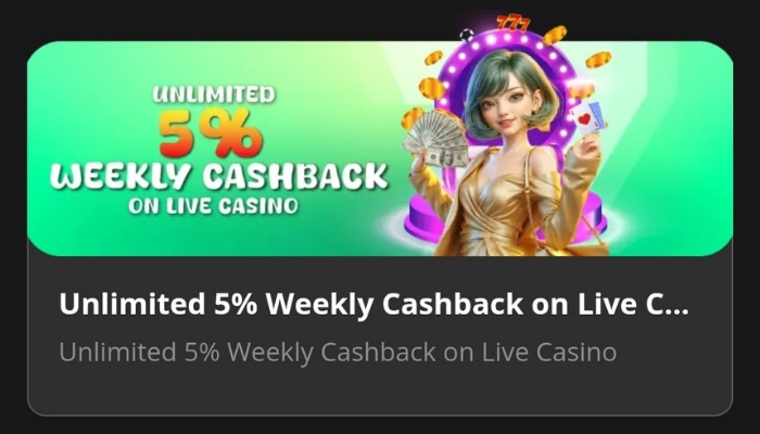 JW7 Game weekly cashback promotion banner