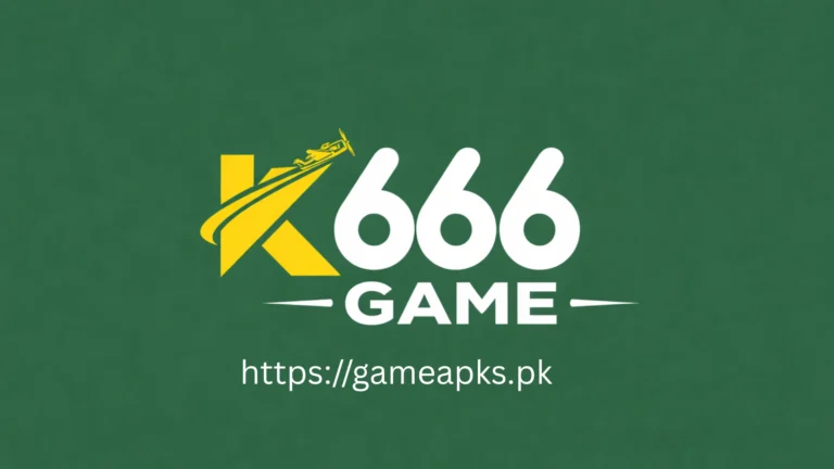 K666 GAME logo on green background with website link gameapks.pk