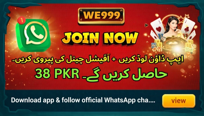 WE999 Game official WhatsApp group join promotion banner
