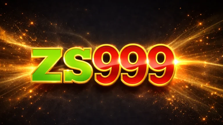 ZS999 game logo with glowing gold effects on dark background, premium casino style branding