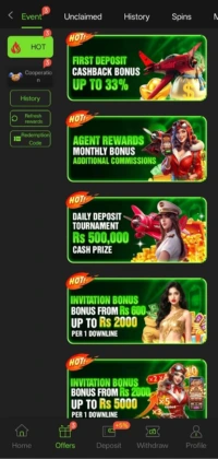 Bet877 Game App events page showing rewards bonuses and offers