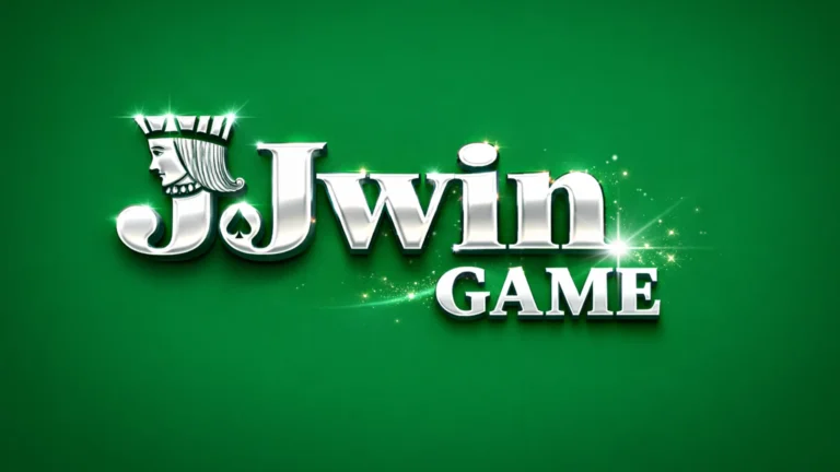 JJWin Game silver 3D logo on a green background featuring a crown and spade symbol, representing an online gaming platform.