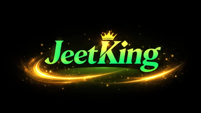 JeetKing logo with golden crown and glowing golden light effect on black background