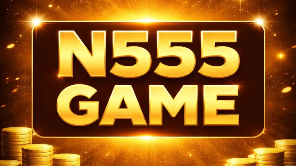 N555 Game logo image with golden background