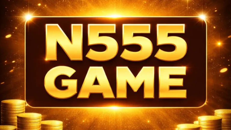 N555 Game logo image with golden background