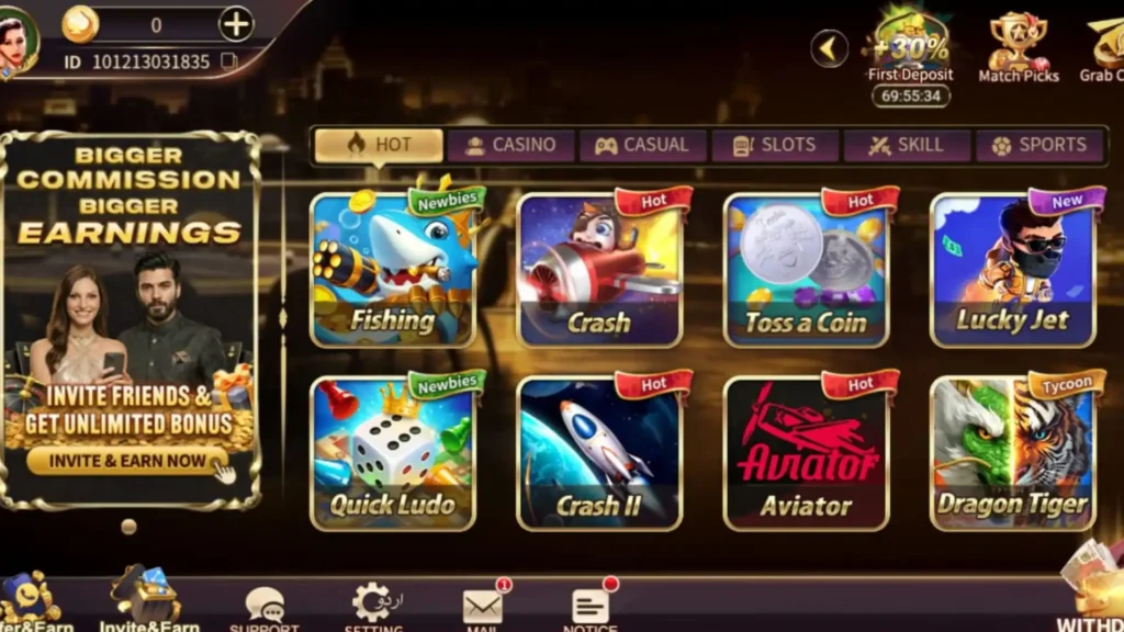 Royal X 777 Game homepage showing multiple game categories, bonus offers, casino-style interface, and popular games like Fishing, Aviator, Lucky Jet, and Dragon Tiger.