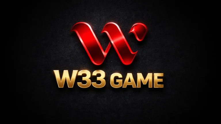 W33 Game logo with red stylized W symbol and golden W33 GAME text on a dark textured background.