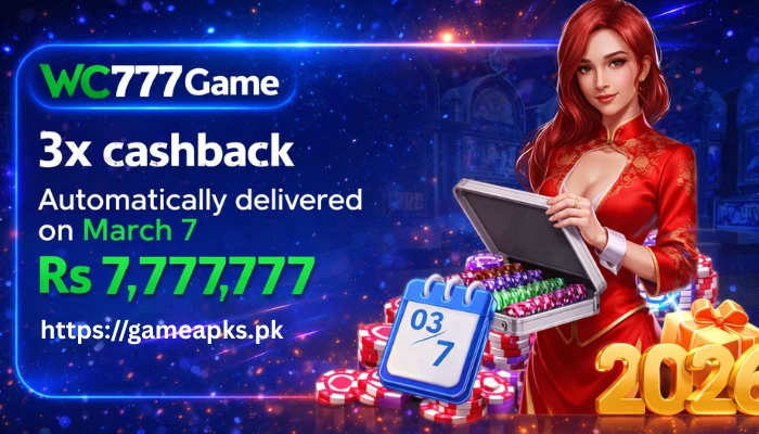 WC777 Game cashback reward promotion banner