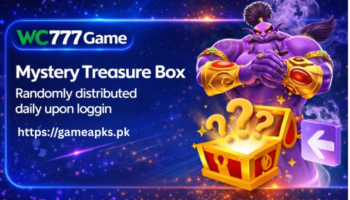 WC777 Game mystery box reward promotion banner