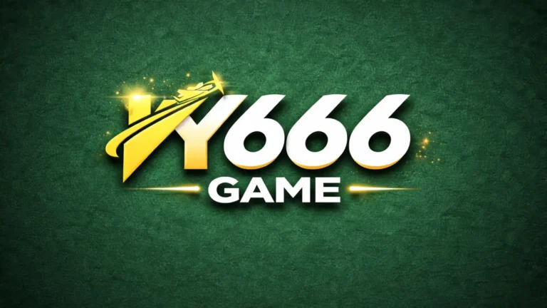 Y666 Game logo with golden Y, white 666 text and GAME wording on a textured green background with light glow effects.