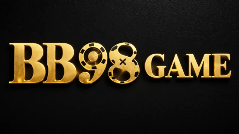 BB98 GAME gold 3D logo on black textured background