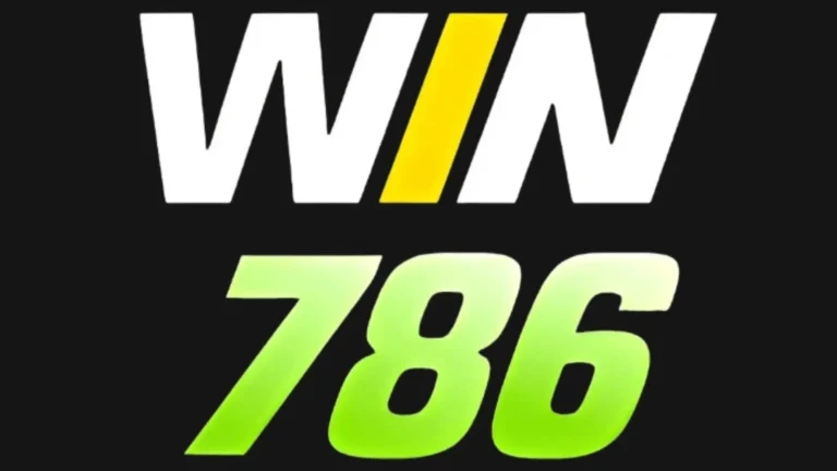 “WIN786 Game logo with bold white ‘WIN’ text, yellow slash accent, and green ‘786’ number on black background”